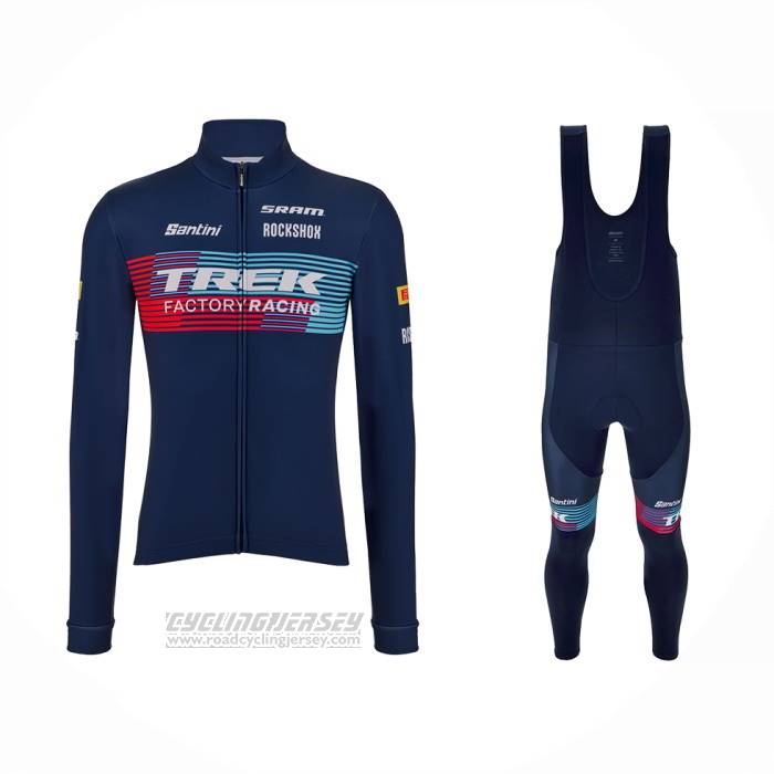 2023 Cycling Jersey Trek Factory Blue Long Sleeve And Bib Short